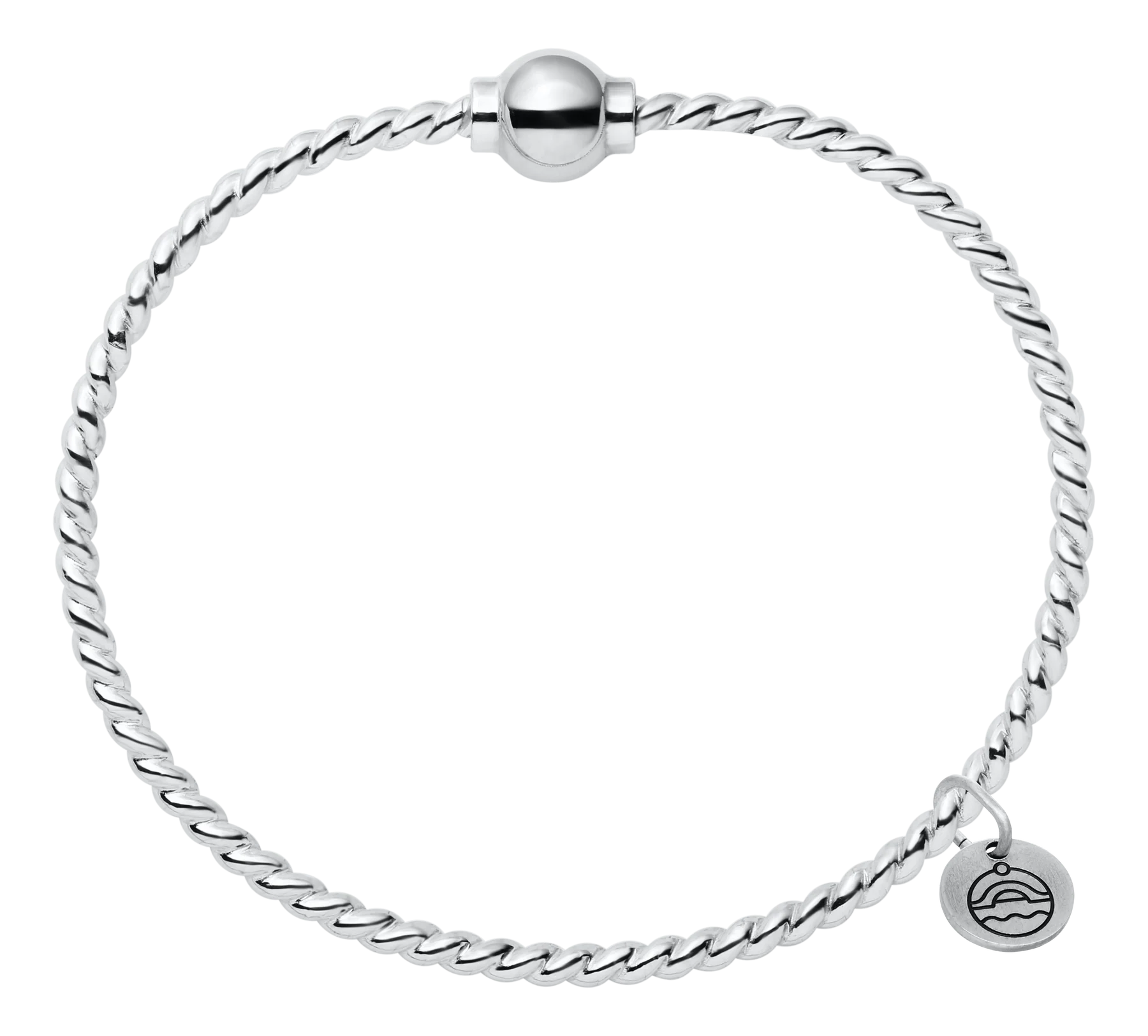 Cape Cod | Sterling Silver Twisted Wire Single Bead Cape Cod Bracelet