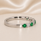 18K Gold | WG .20CT Natural Emerald & .16CT Natural Diamond Ring