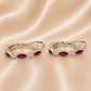 18K Gold | WG .64CT Marquise Natural Ruby & .05CT Natural Diamond Hoops