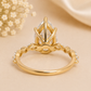 14K Gold | YG 2.98CT Pear Accented Band Lab Diamond Engagement Ring