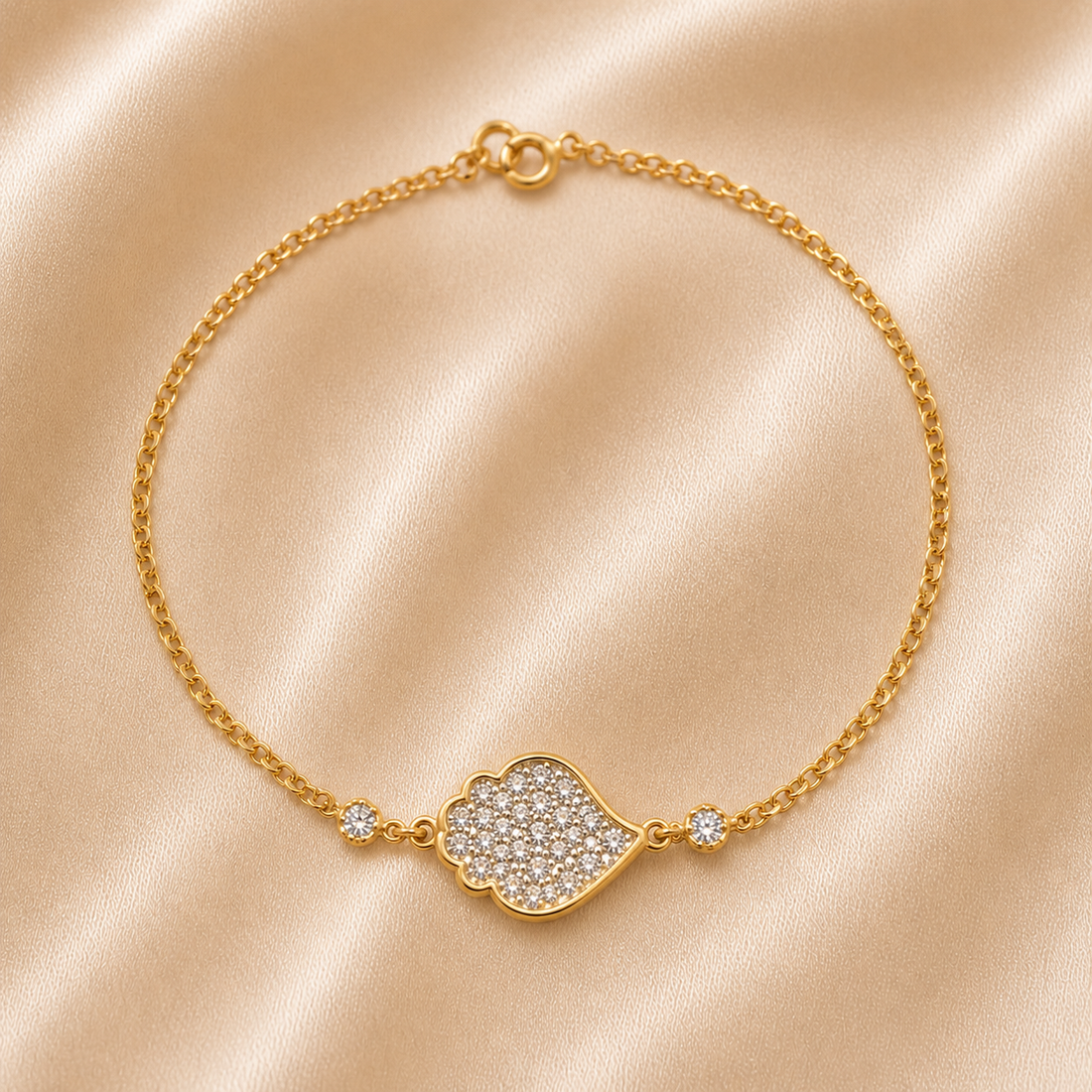 19.2K Portuguese Gold | CZ Heart Of Vienna Bracelets