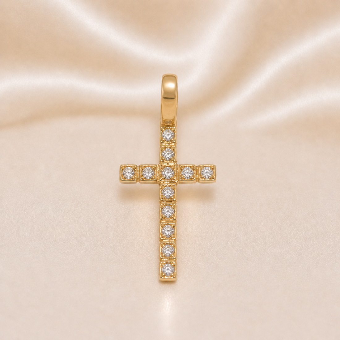 19.2K Portuguese Gold | Small CZ Cross