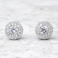 14K Gold | WG Circle Stud Earrings