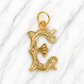 19.2K Portuguese Gold | Large Initial Charm Letter Pendants