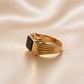 19.2K Portuguese Gold | Vintage Art Deco Black Onyx Signet Ring