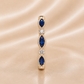 18K Gold | WG .51CT Marquise Natual Sapphire & .28CT Round Natural Diamond Band Ring