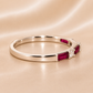 18K Gold | WG .48CT Emerald Natural Ruby & .10CT Round Natural Diamond Band Ring