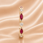 18K Gold | WG .26CT Marquise Natural Ruby & .13CT Round Natural Diamond Band Ring