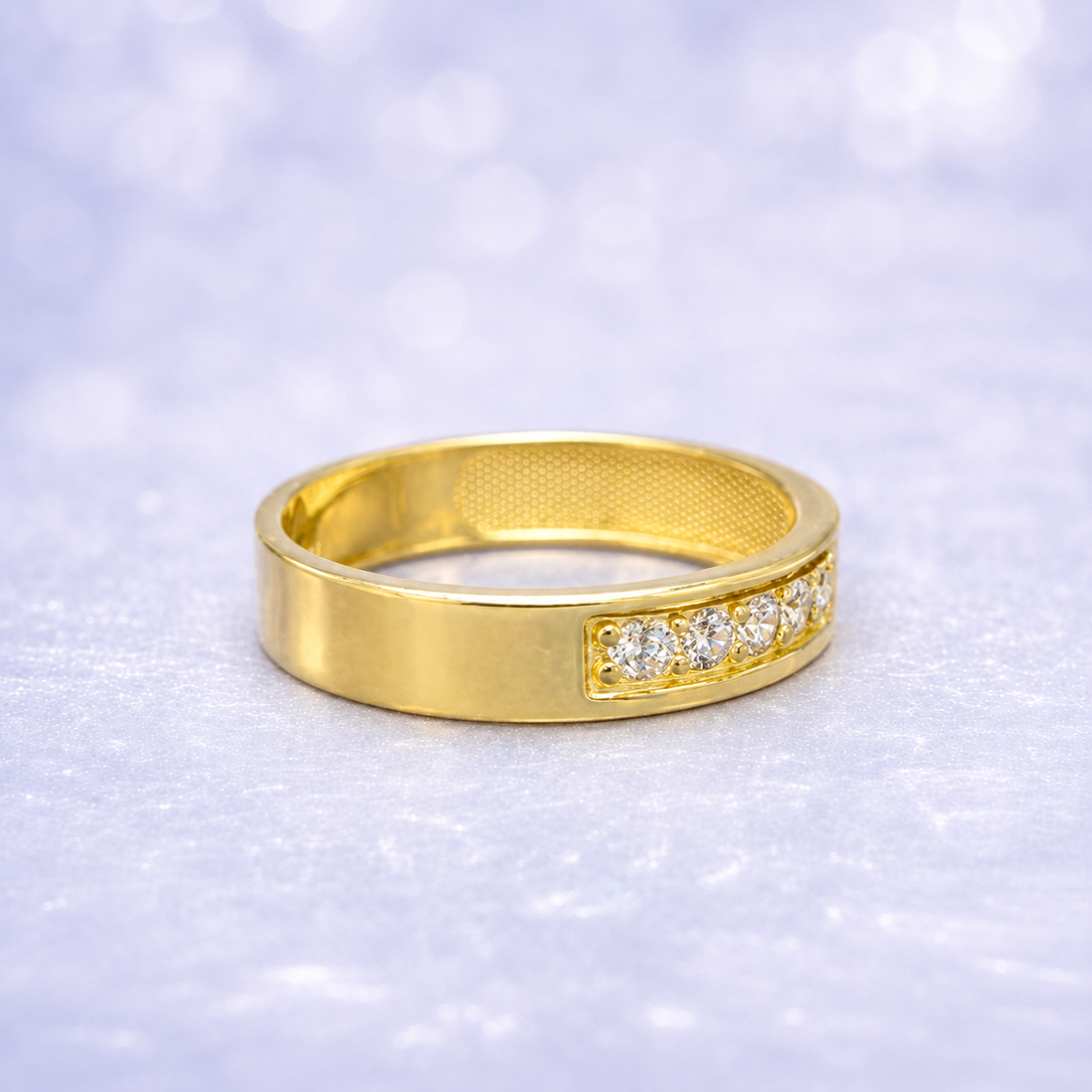 14K Gold | Channel-Set Cubic Zirconia Wedding Band for Women