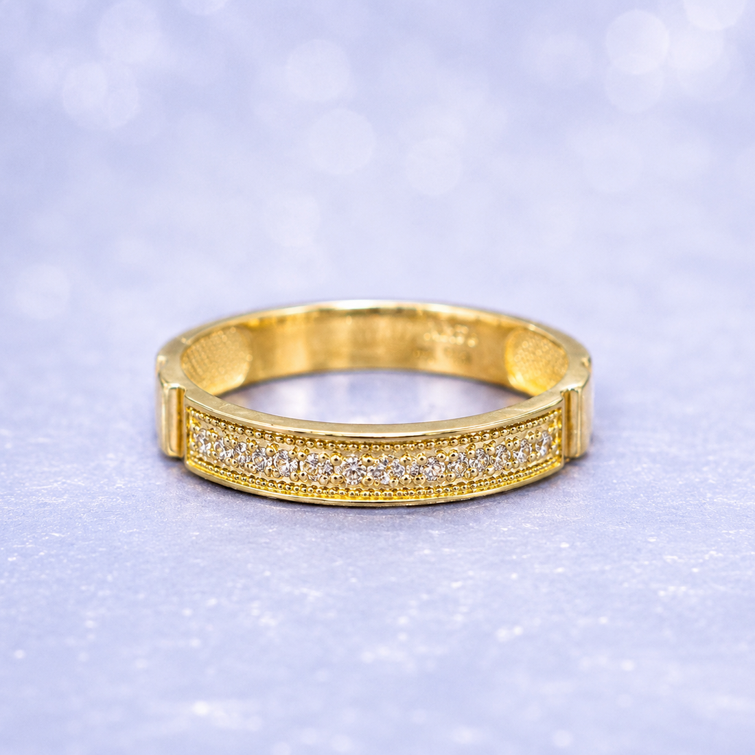14K Gold | Slim Pavé Gold Wedding Band for Women
