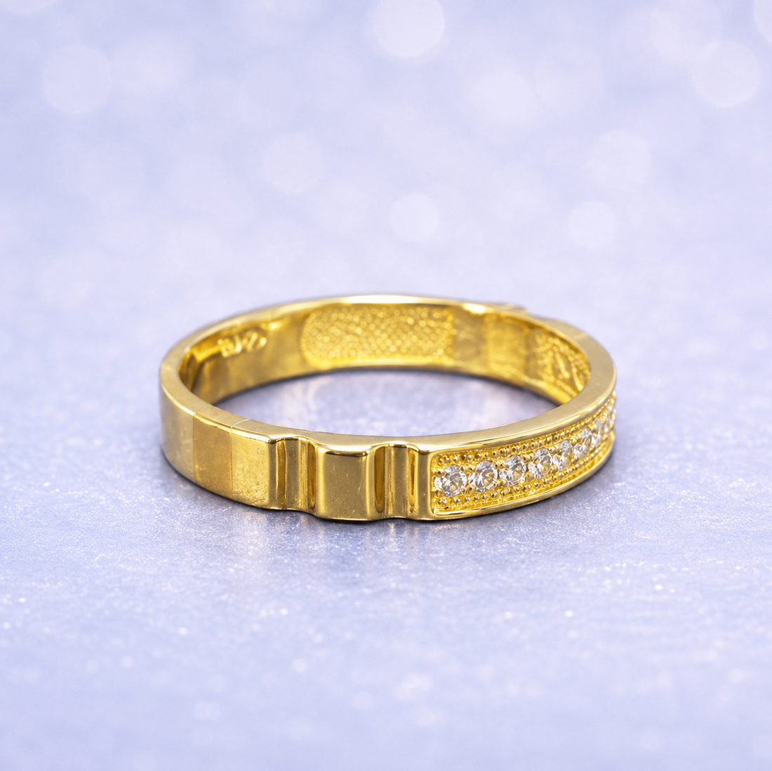 14K Gold | Slim Pavé Gold Wedding Band for Women