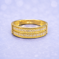 14K Gold | Men’s Double-Row Pavé Gold Wedding Band