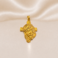 19.2K Portuguese Gold | Textured Jesus Head Pendant