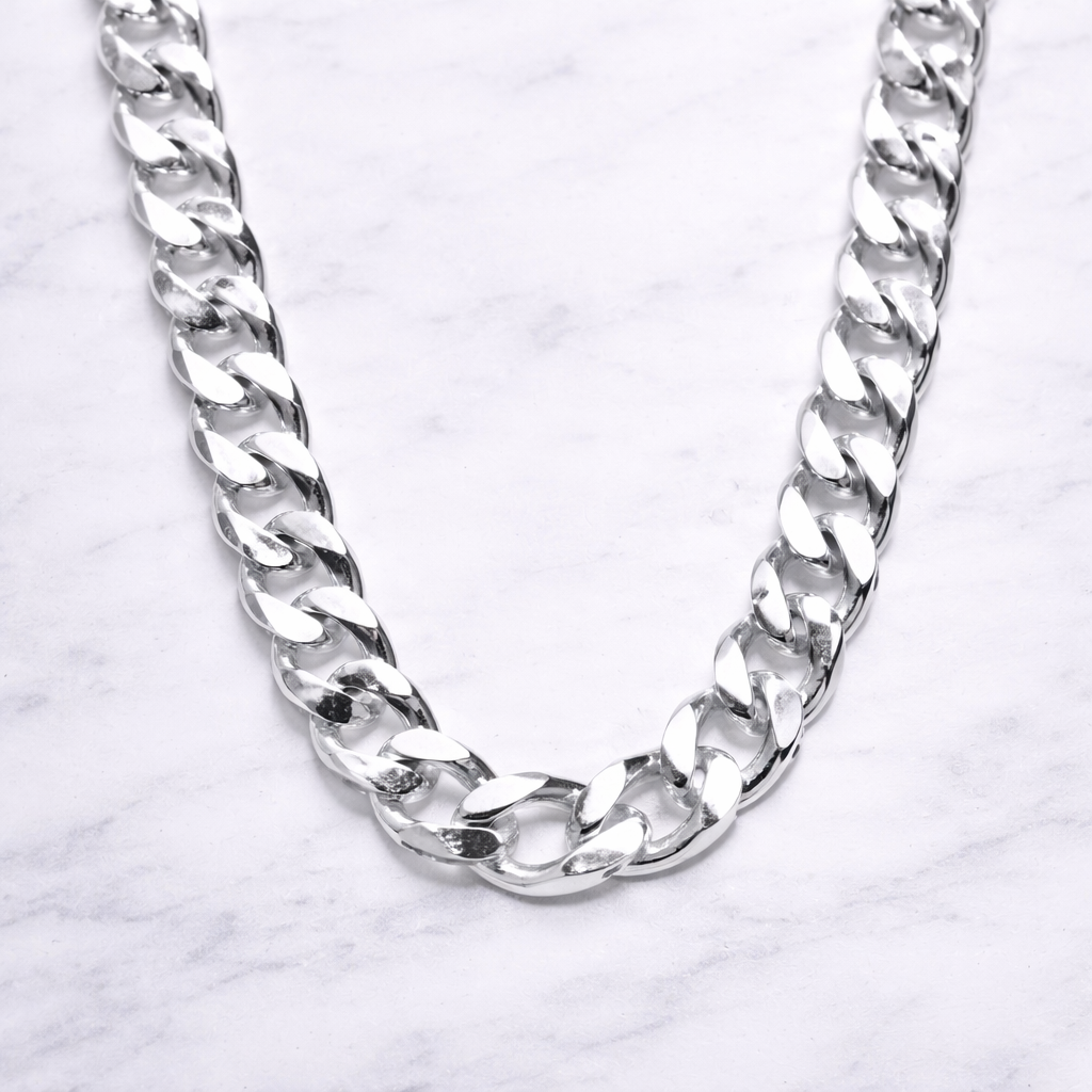 Sterling Silver | Thick Curb Chain Necklace