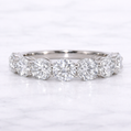 14K Gold | WG Round 8 stone 4.15cttw Lab Diamond Wedding/Anniversary Band