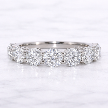 14K Gold | WG Round 8 stone 4.15cttw Lab Diamond Wedding/Anniversary Band