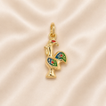 19.2K Portuguese Gold | Tiny Rooster in flight Rooster (Galo de Barcelos) Charm