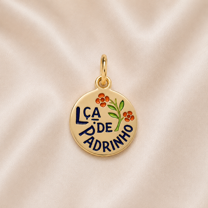 19.2K Portuguese Gold | Round Lca. De Padrinhos (Godparents ) Charms