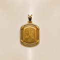 19.2K Portuguese Gold | Square Design Jesus Pendant