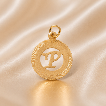 19.2K Portuguese Gold | Round Cutout Initial Charms