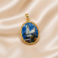 19.2K Portuguese Gold | Porcelain Bezel Saint Fatima Pendant