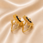 19.2K Portuguese Gold | Blue Enamel Dangling Earrings with Flower