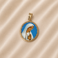 19.2K Portuguese Gold | Porcelain Bezel Virgin Mary ( Virgem Maria ) Pendant