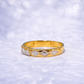 14K Gold | Women's CZ Wedding Ring with Three Round Stones & Decorative Side Motifs