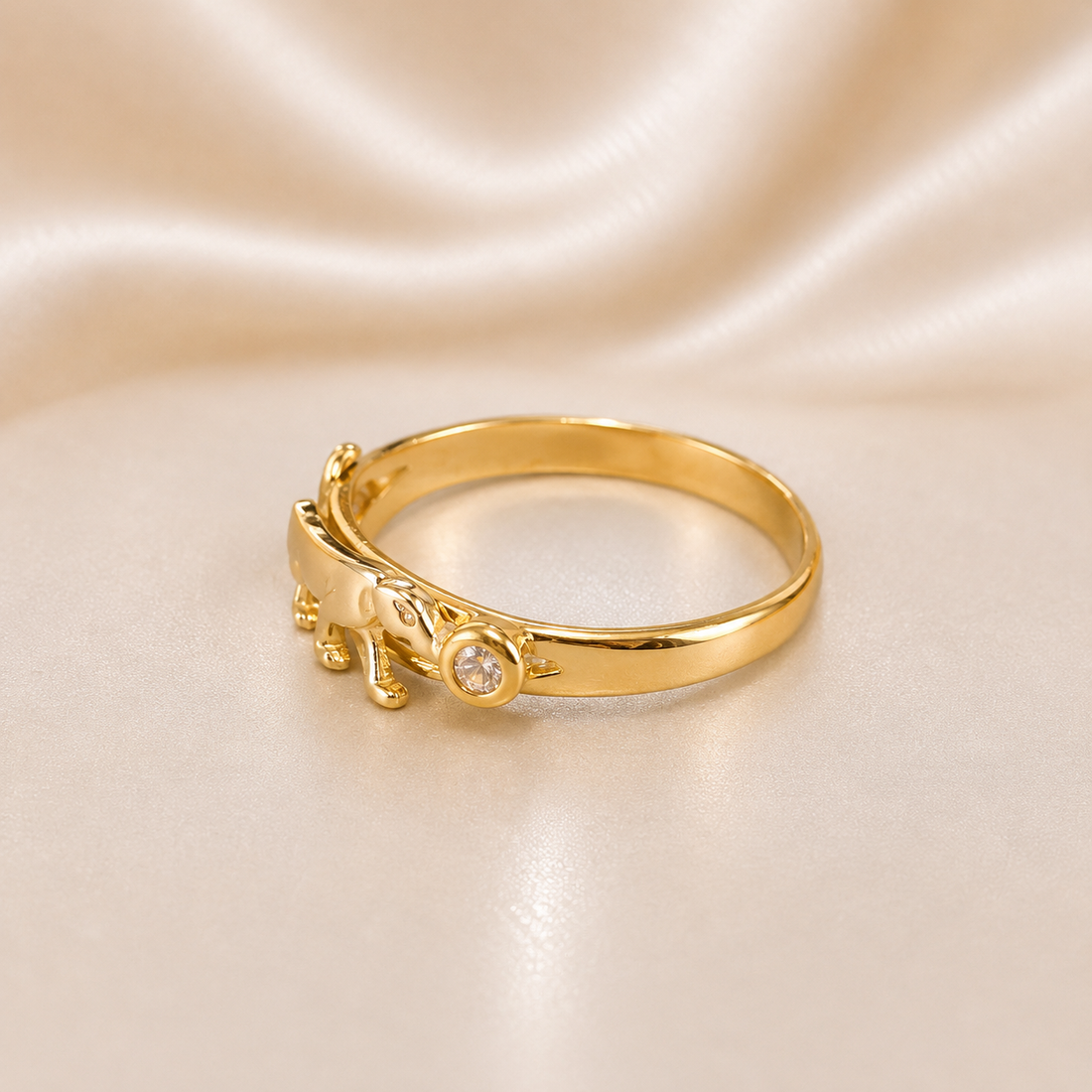 19.2K Portuguese Gold | Panther CZ Ring
