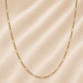 19.2K Portuguese Gold | Solid Figaro Chains