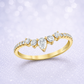 14K Gold | YG 0.46ctw Diamond V Contour Ring – Pear & Round Diamonds Wedding Band