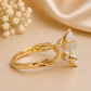 14K Gold | YG Marquise Engagement Ring (Semi-Mount) – 13×6.5mm (~2.5CT) with .06ct Round & .22ct Marquise Diamond Accents