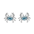 Ocean | Sterling Silver Blue Swarovski Crystal Stud Crab Earrings