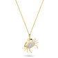 Ocean | Deep Blue 14K Gold Lab Diamonds Crab Necklace