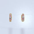 14K Gold | Small Pink CZ Hoop Earring