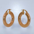 14K Gold | YG Striped Hoop Earrings