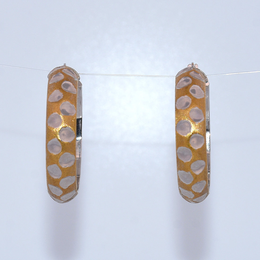 14K Gold | Thick Two Tone Hoop Earrings