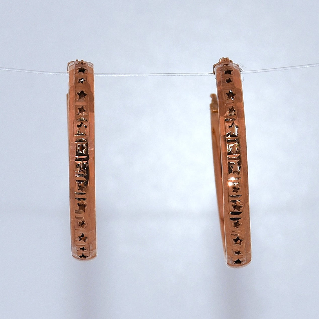14K Gold | RG Star Cut-Out Hoop Earrings