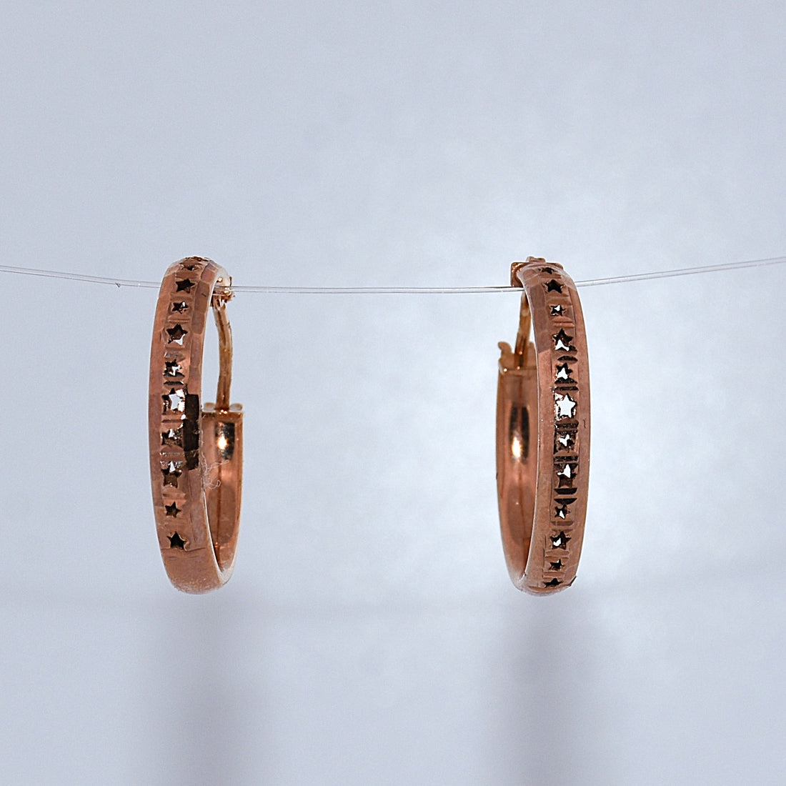 14K Gold | RG Star Cut-Out Hoop Earrings