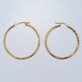 14K Gold | YG Diamond Cut Hoop Earrings