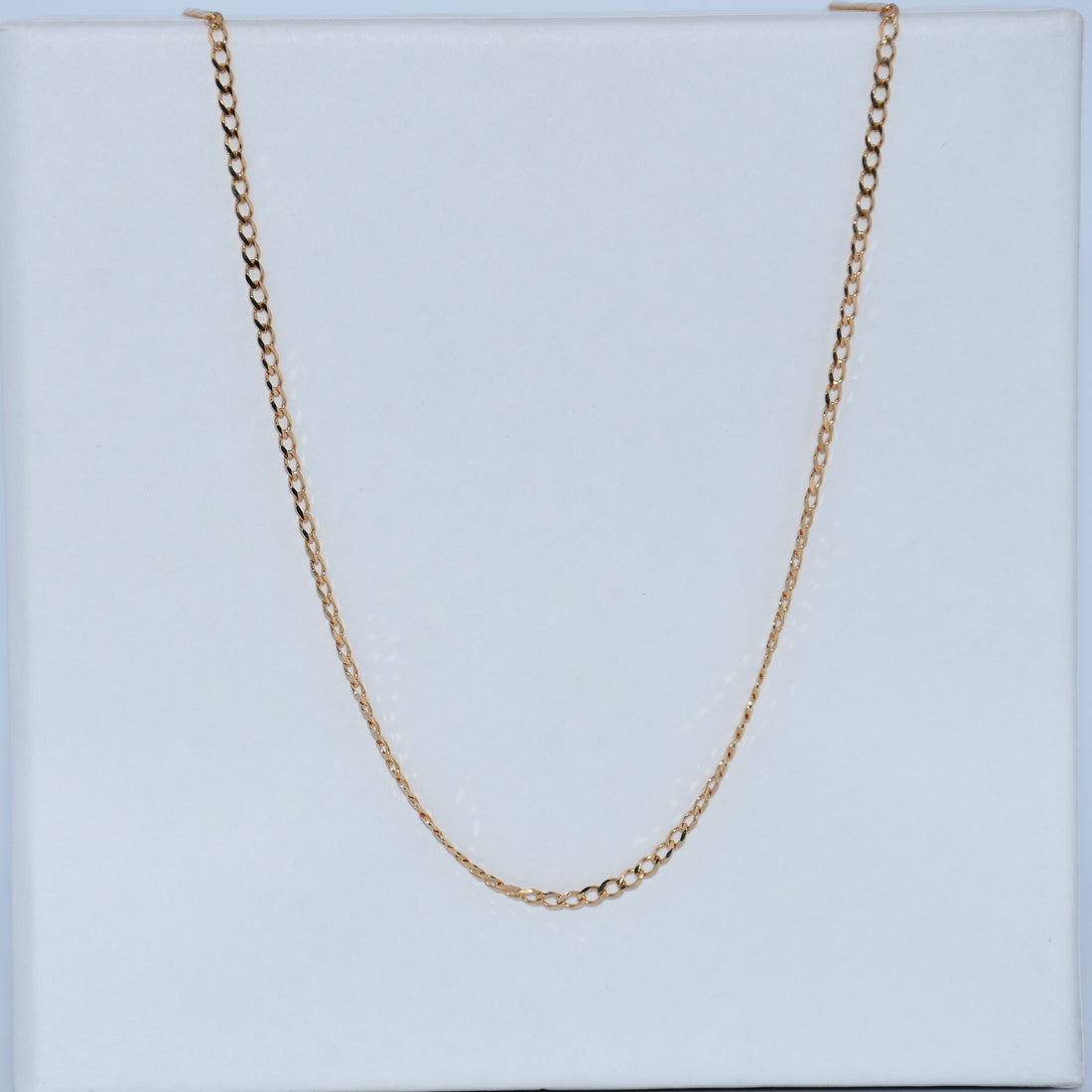 19.2K Portuguese Gold 1.6mm Curb Chain Necklace
