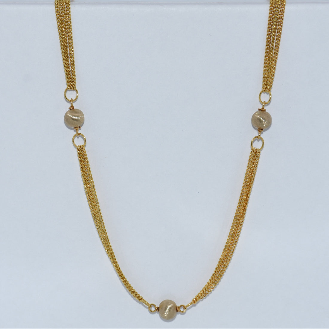 19.2K Portuguese Gold | 16" Vintage unique Box Chain with Balls