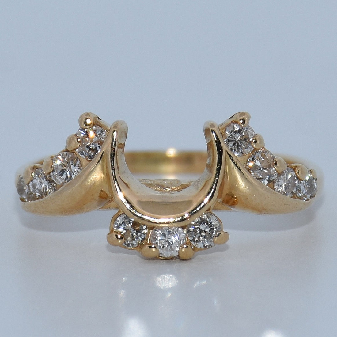 14K Gold | YG Crown Style Natural Diamond Ring Enhancer