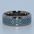 Chisel | Titanium Polished w/ Light Blue Carbon Fiber Inlay 8mm Ring