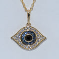 14K Gold | YG Polished Multi-Color Cz Evil Eye Pendant