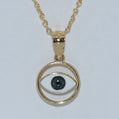 14K Gold | YG Polished Enameled Eye Pendant