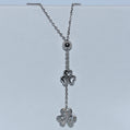 Sterling Silver | CZ Clover Drop Necklace