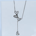 Sterling Silver | Triple Heart Drop Necklace