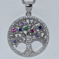 Sterling Silver | Multi-Colored Tree Of Life Pendant