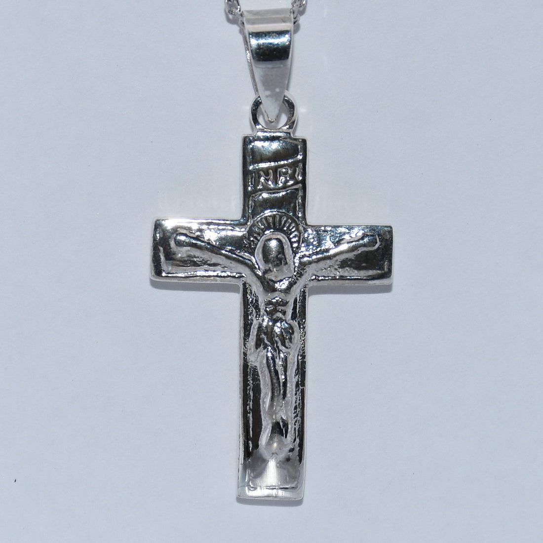 Sterling Silver | Inri Detailed Small Cross